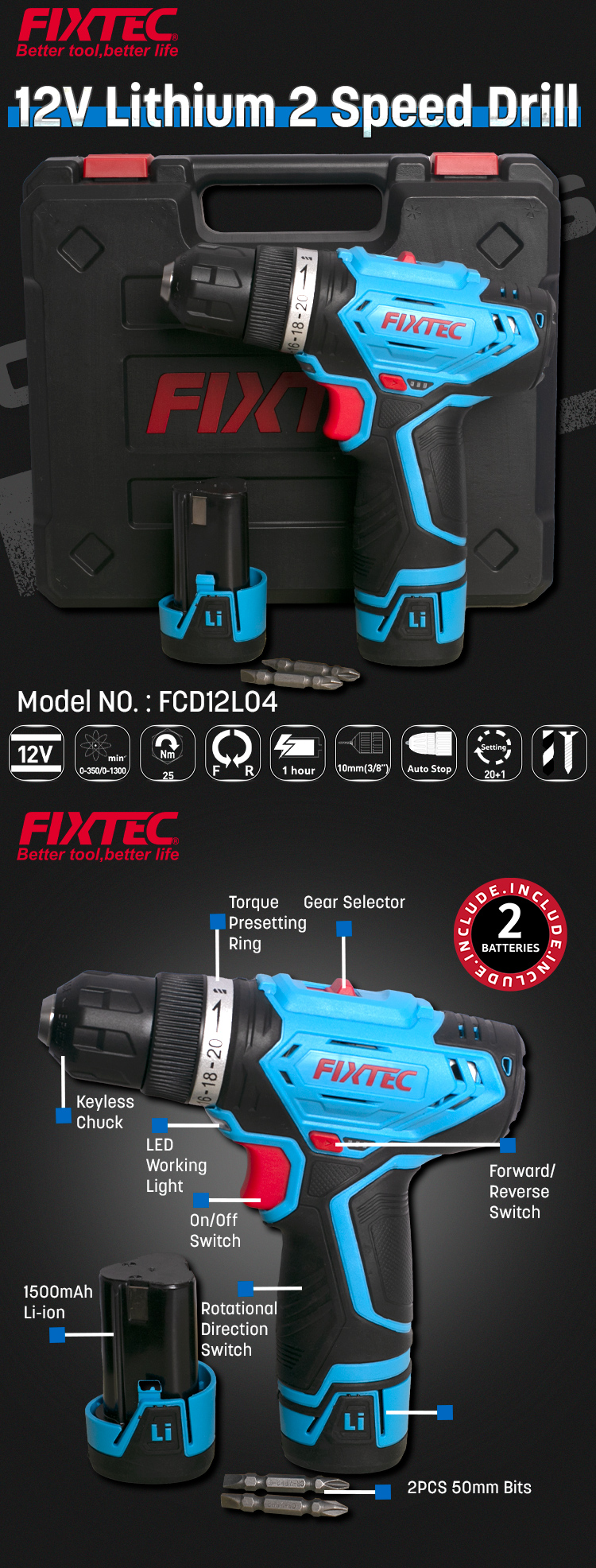 taladro inal&aacute;mbrico de 12v