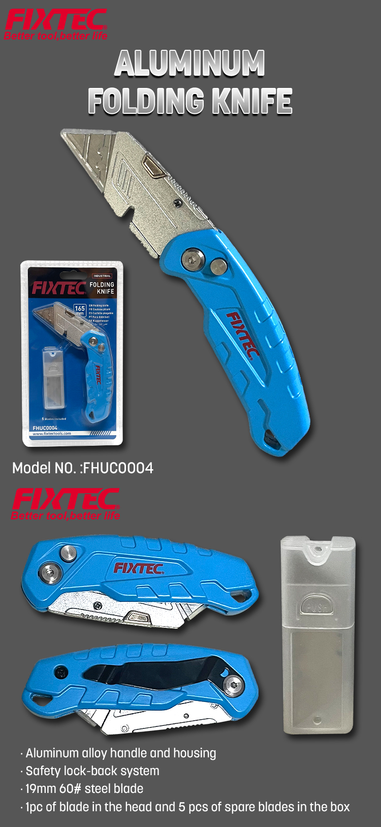 cuchillo plegable de aleaci&oacute;n de aluminio