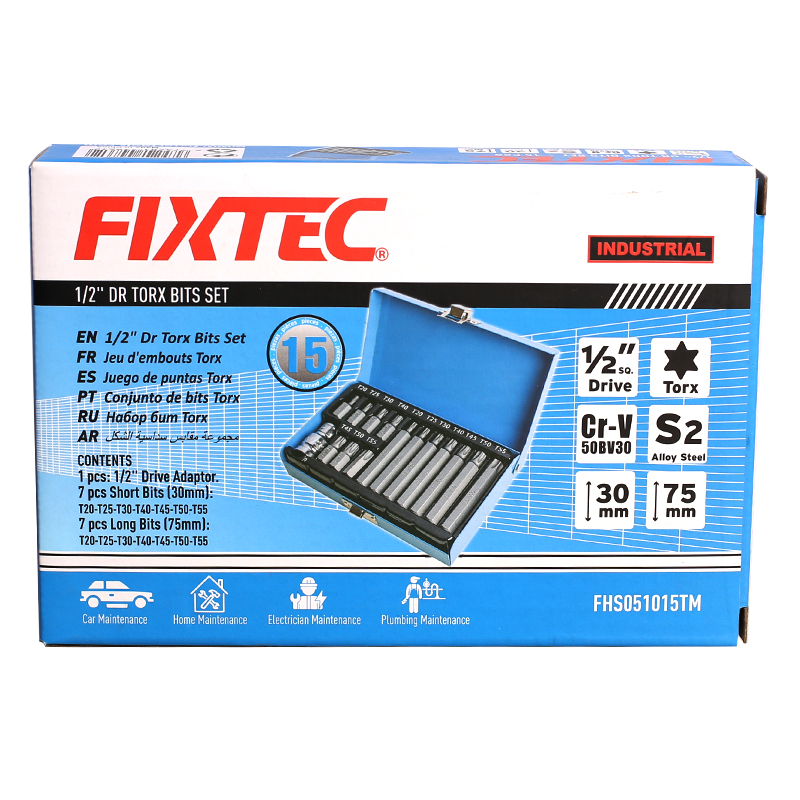 Juego de 15 puntas Dr. Torx de 1/2'